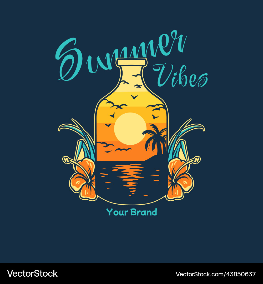 Bottle summer vibes vector image