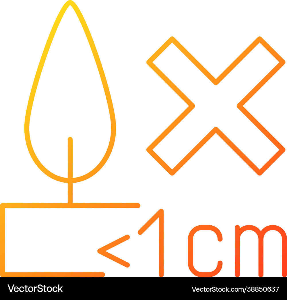Burning candles correctly gradient linear manual Burning candles correctly gradient linear manual Vector Image