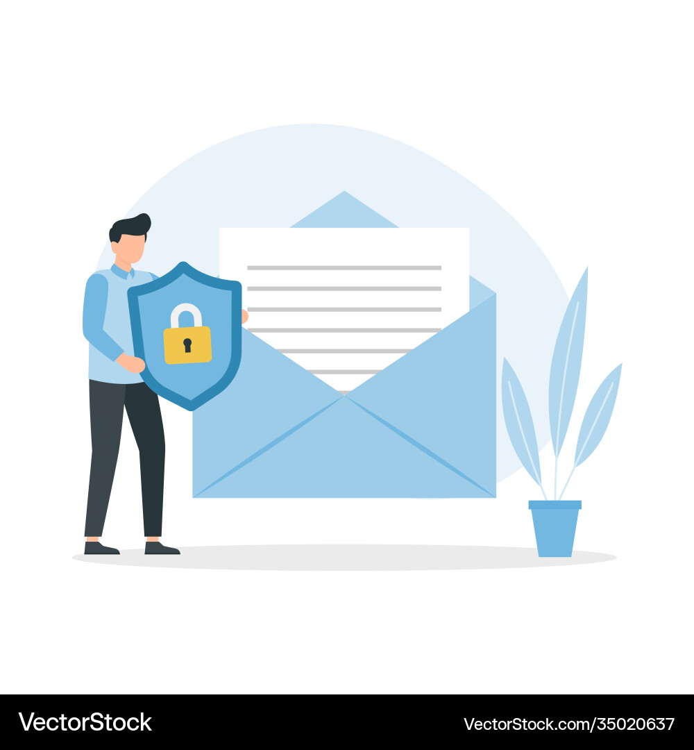 Concept encryption emails internet data vector image