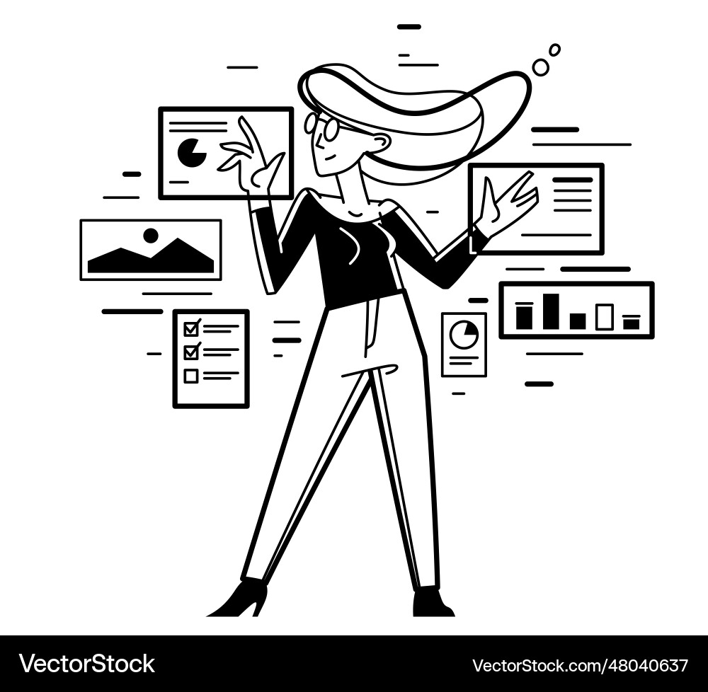 Data systematization collecting and analyzing Data systematization collecting and analyzing Vector Image