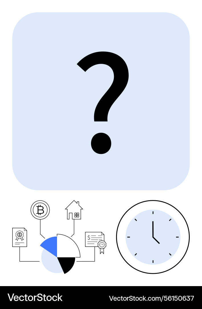 Decision-making concept with question mark pie Decision-making concept with question mark pie vector image