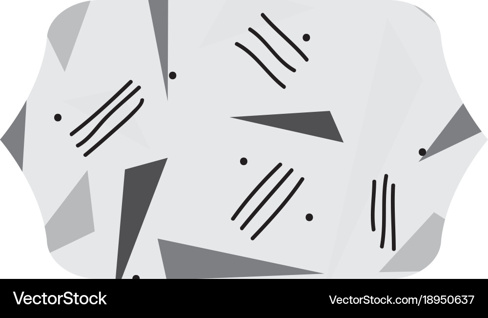 Grayscale contour rectangle with style geometric Vector Image