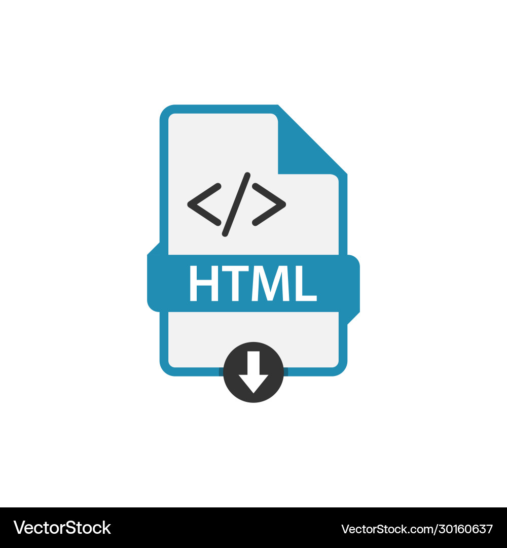 Html file icon flat design Html file icon flat design vector image