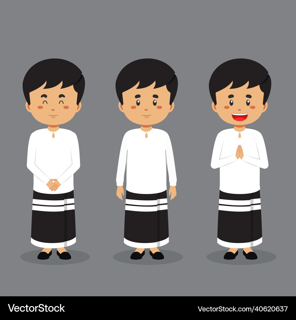 Maldives character with various expression Vector Image