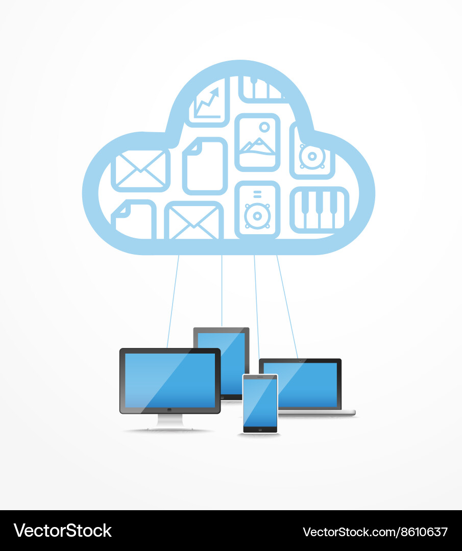 Modern cloud technology computer network vector image