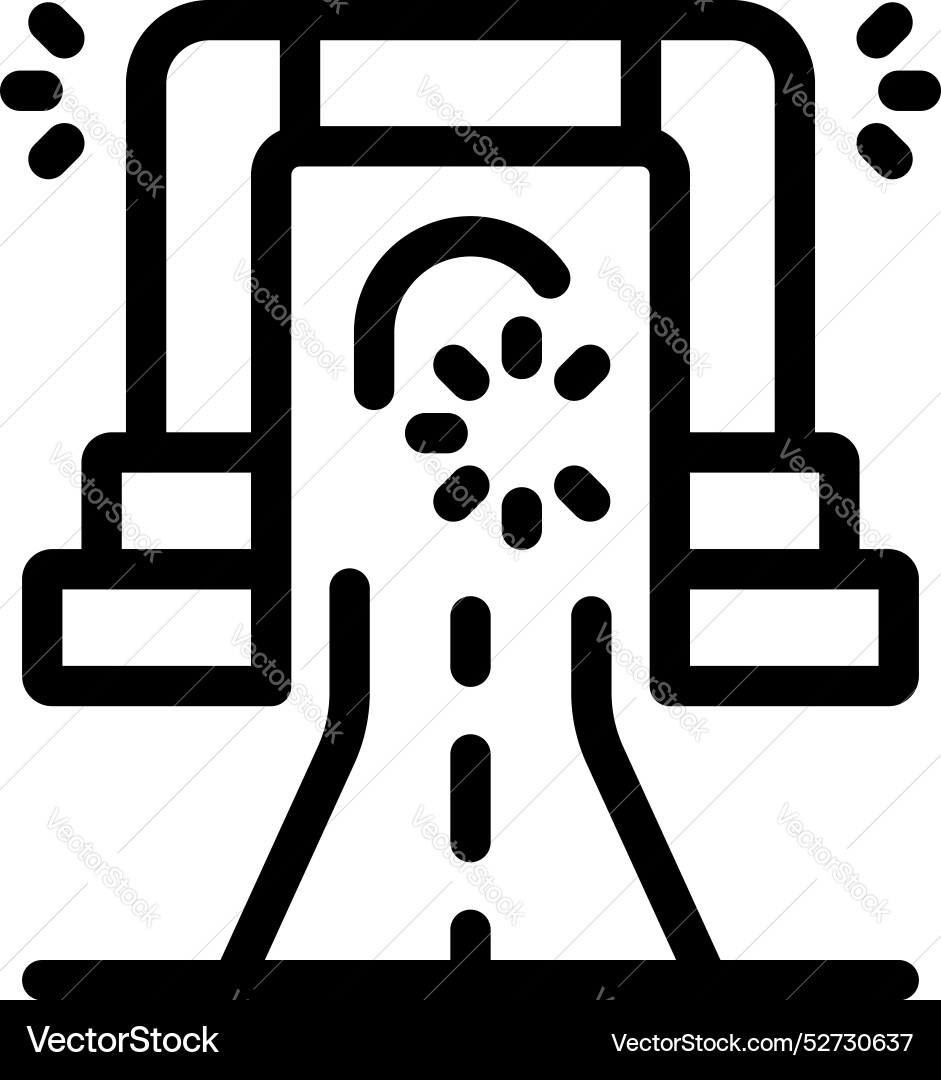 Roadblock showing loading icon symbolizing waiting Roadblock showing loading icon symbolizing waiting vector image