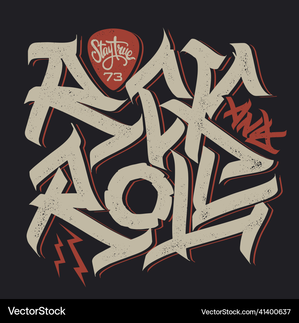 Rock and Roll Slogan - Plectrum Graphic Royalty Free Vector