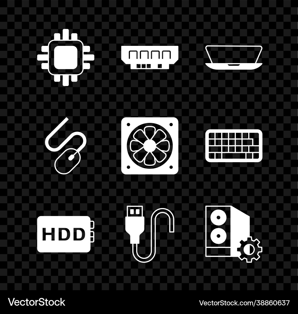 Set processor with cpu ram random access memory Set processor with cpu ram random access memory vector image