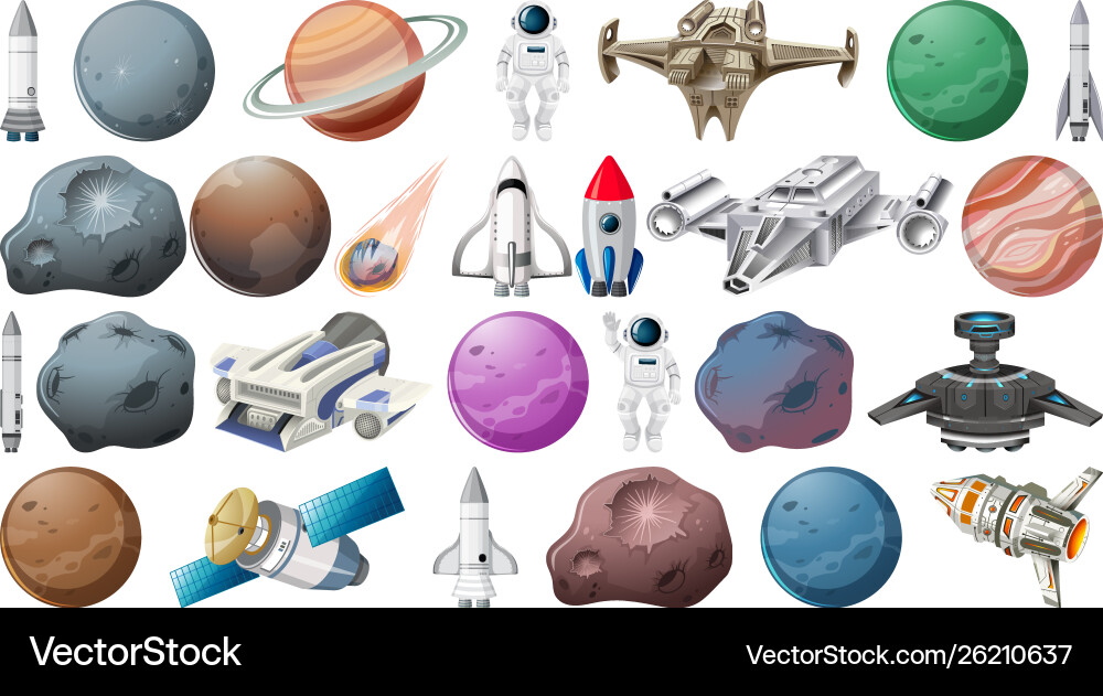 Set space element Vector Image