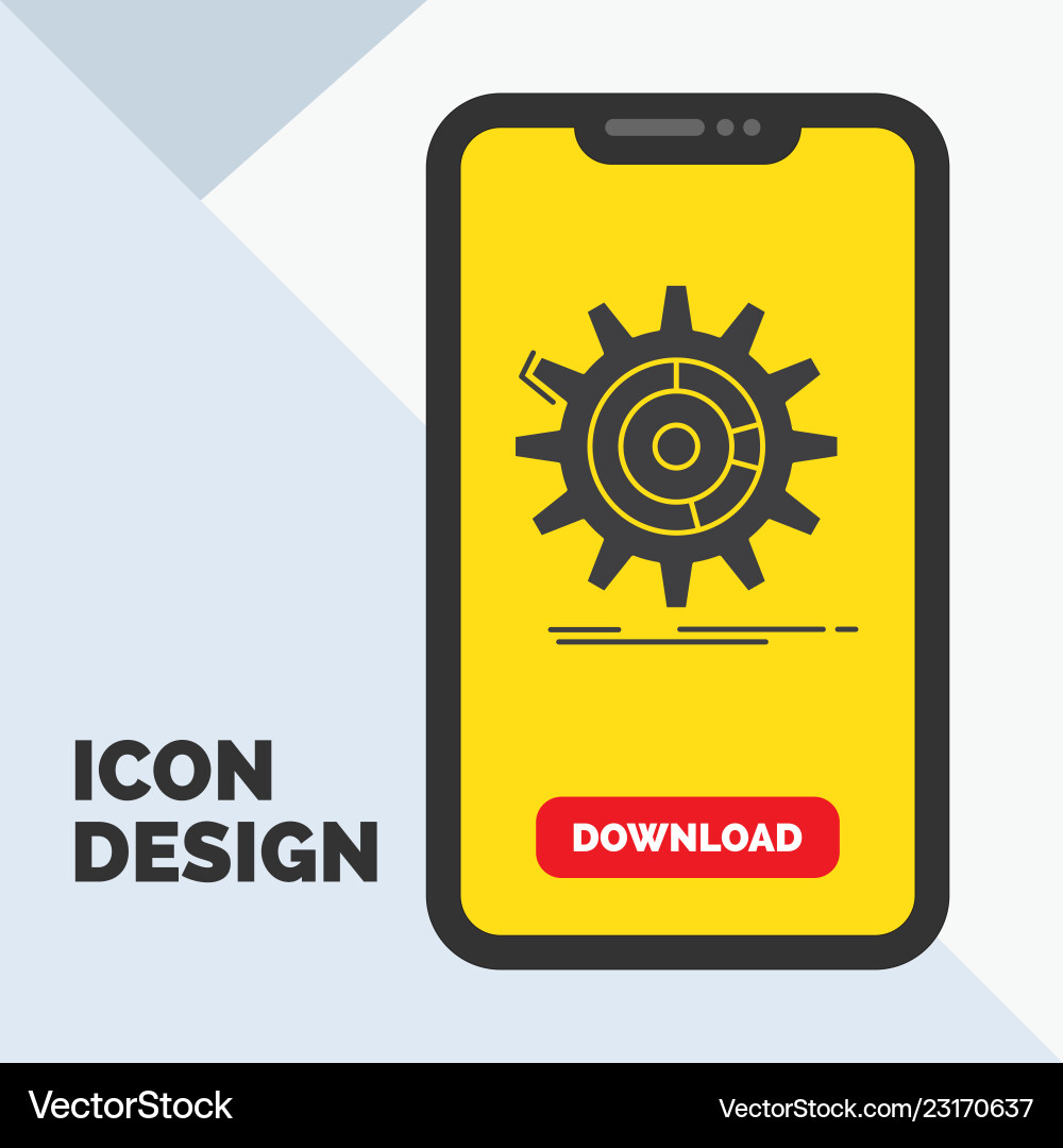 Setting data management process progress glyph Vector Image