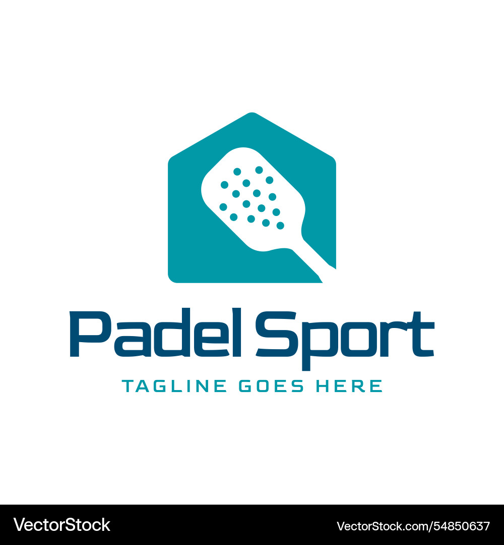 Simple design of paddle racket with house symbol vector image