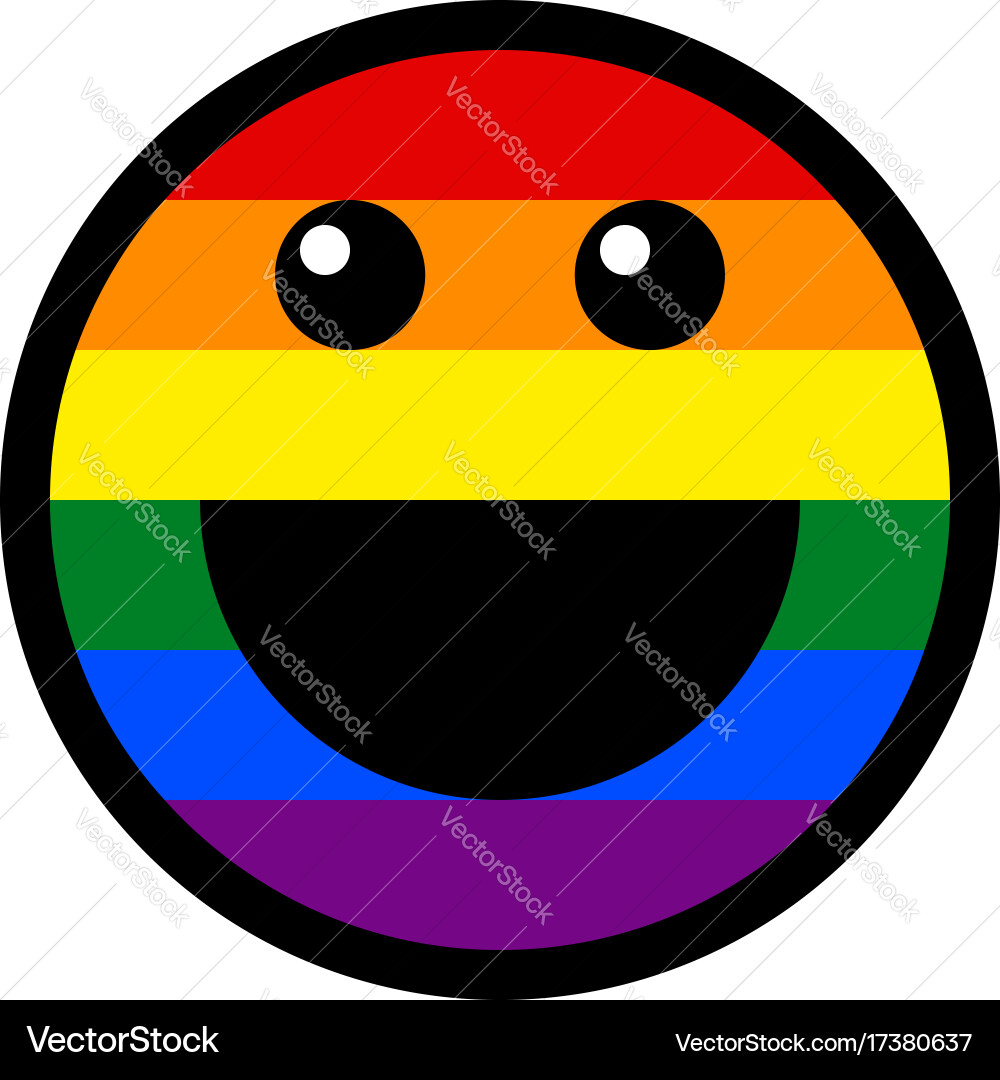 Smiling face smiley icon lgbt rainbow flag – Royalty-Free Vector |  VectorStock