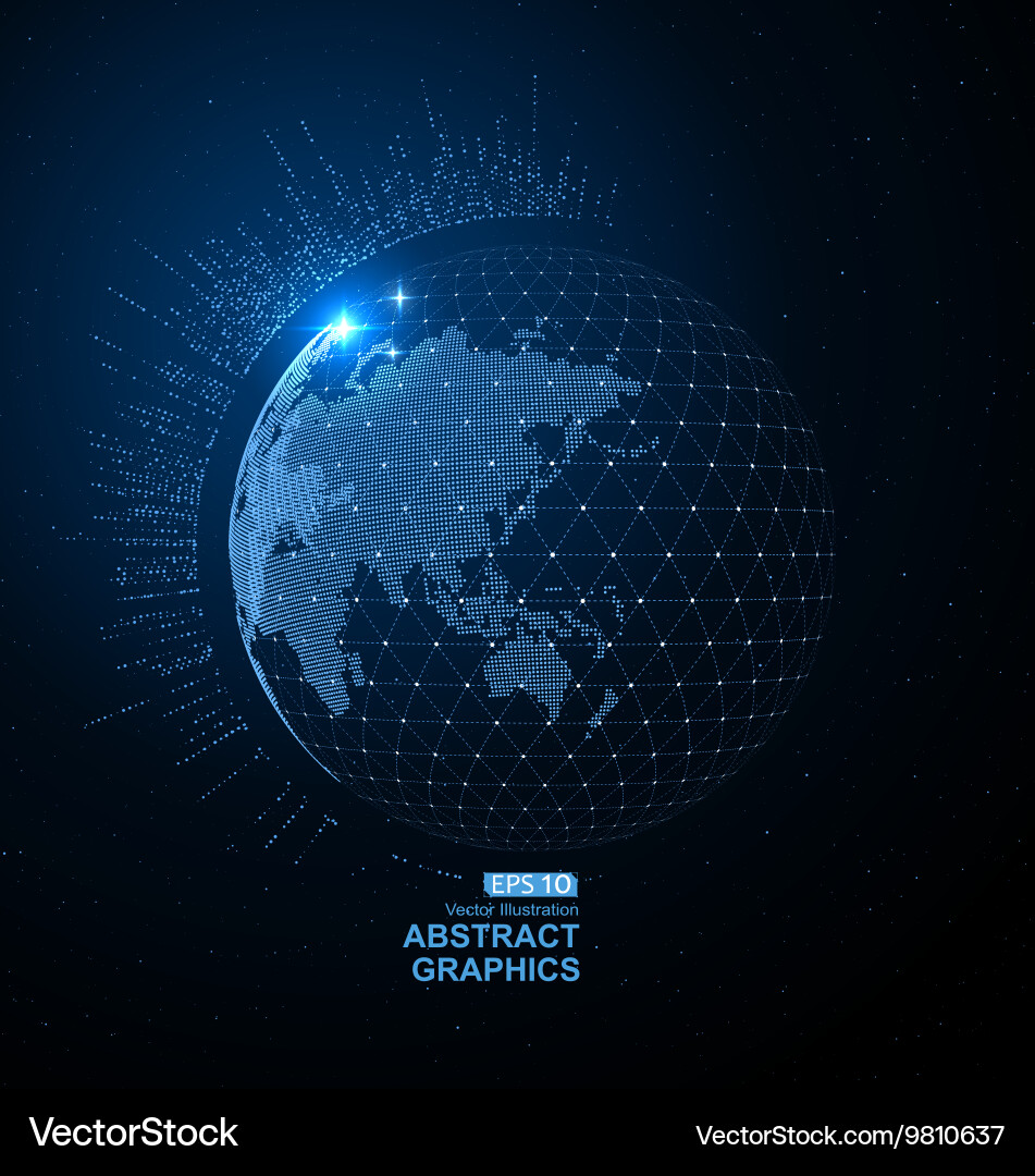 World map point line composition representing vector image