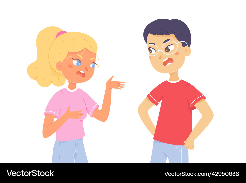 Angry couple of people quarreling young married Angry couple of people quarreling young married vector image