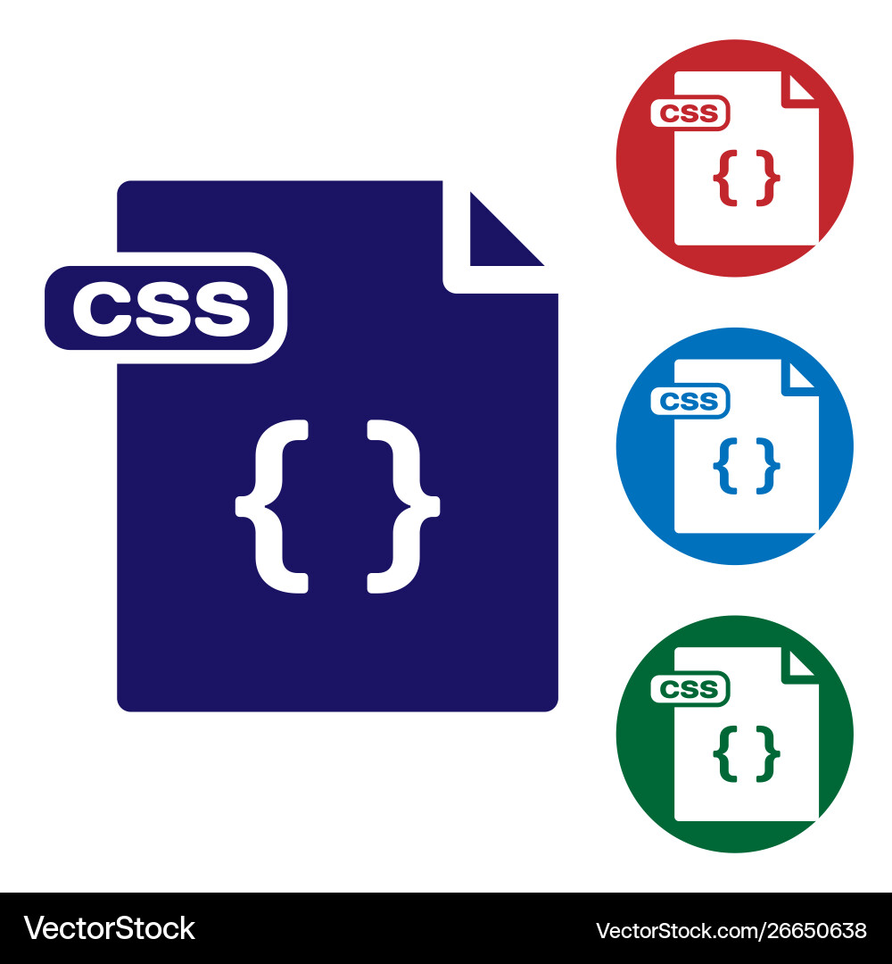 Blue css file document download button icon Blue css file document download button icon vector image