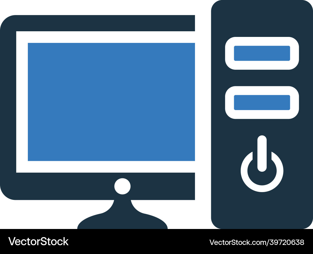 Desktop computer icon simple editable design vector image