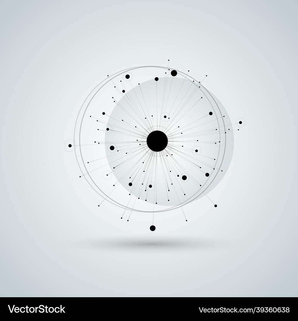 Dots and lines connect design with circle Dots and lines connect design with circle vector image