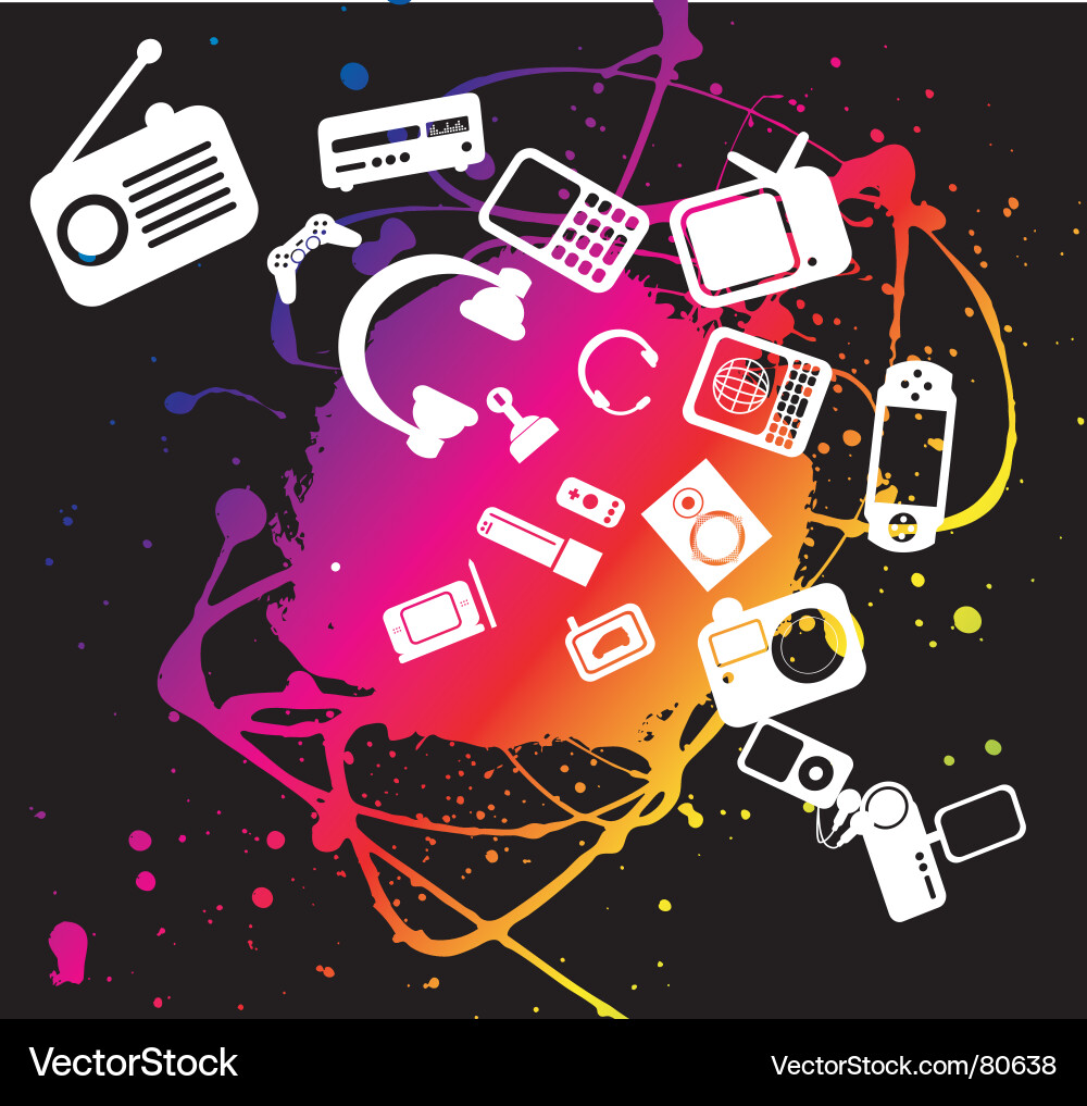 Electronic Splatter Tech Vector Image
