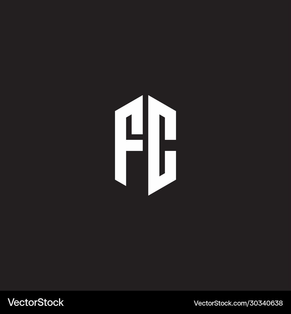 Fc logo monogram with hexagon shape style design Fc logo monogram with hexagon shape style design Vector Image