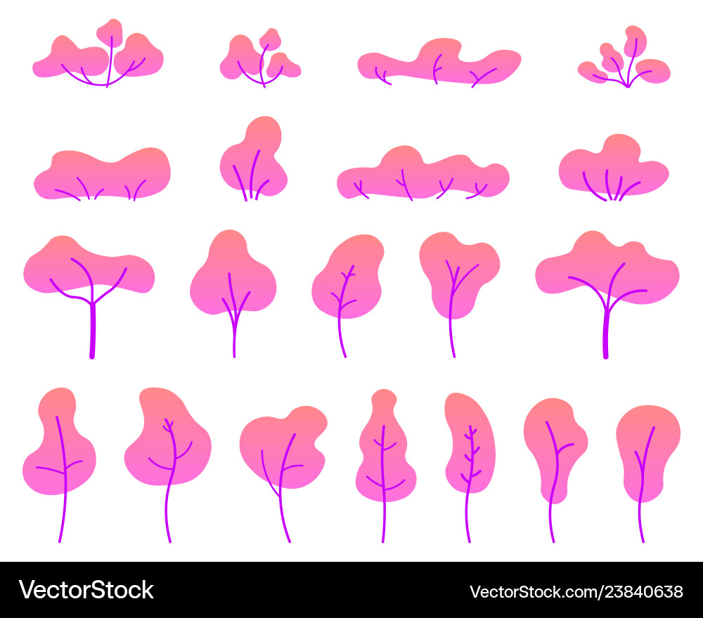 Flat trees set Flat trees set vector image