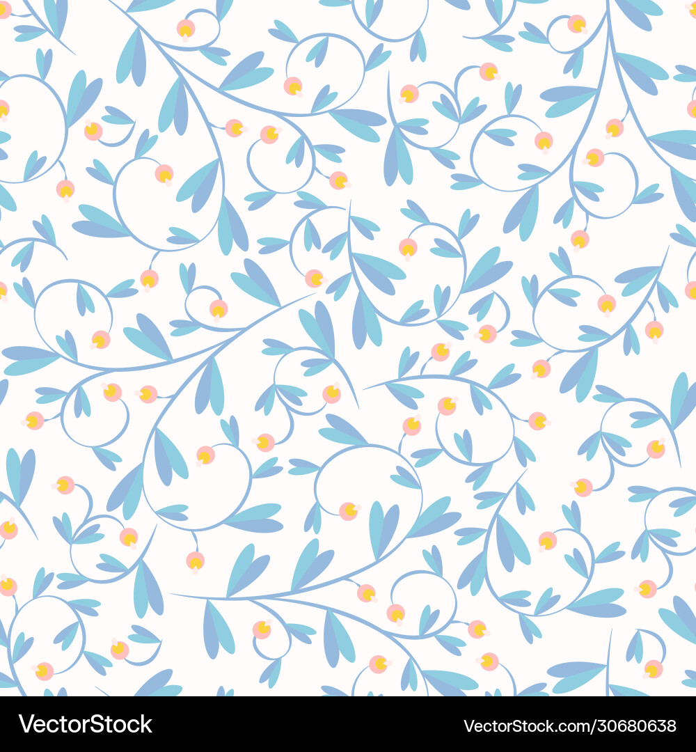 Flower pattern seamless botanic texture spring vector image
