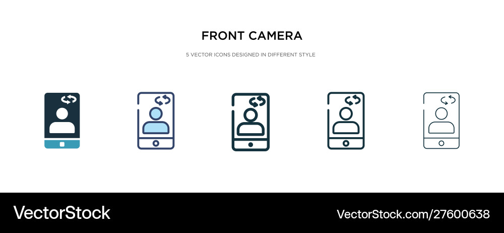 Front camera icon in different style two colored Front camera icon in different style two colored vector image