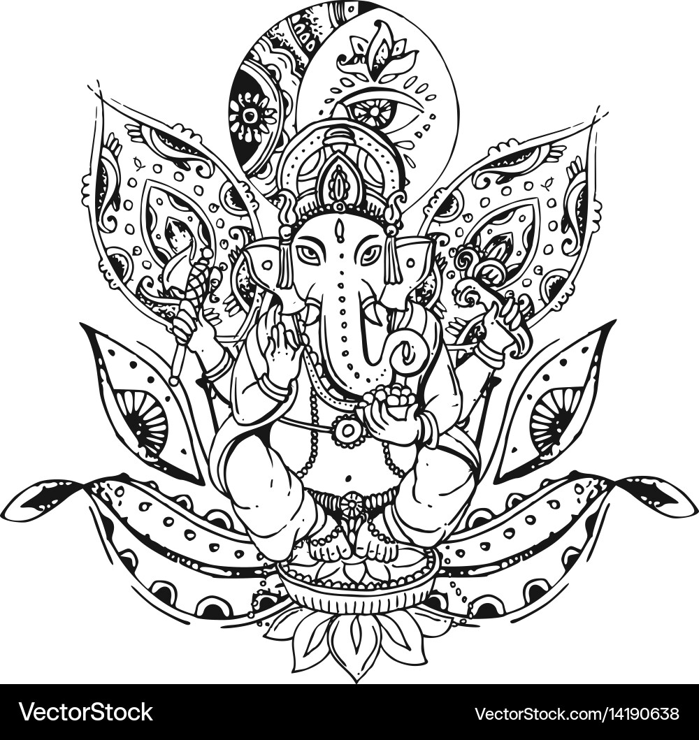 Ganesha Hindu Deity vector image