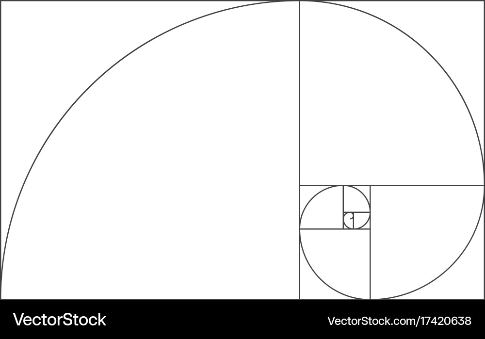Golden Ratio Template - Fibonacci Sequence vector image