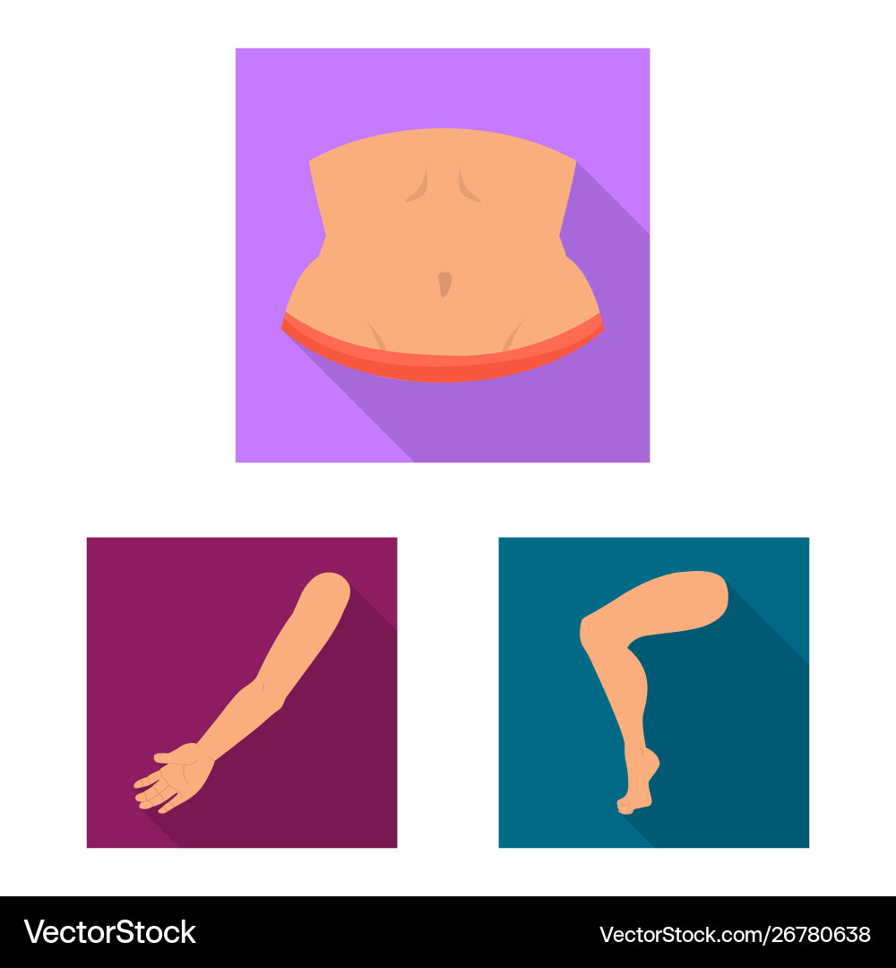 Isolated object body and part logo set Isolated object body and part logo set vector image