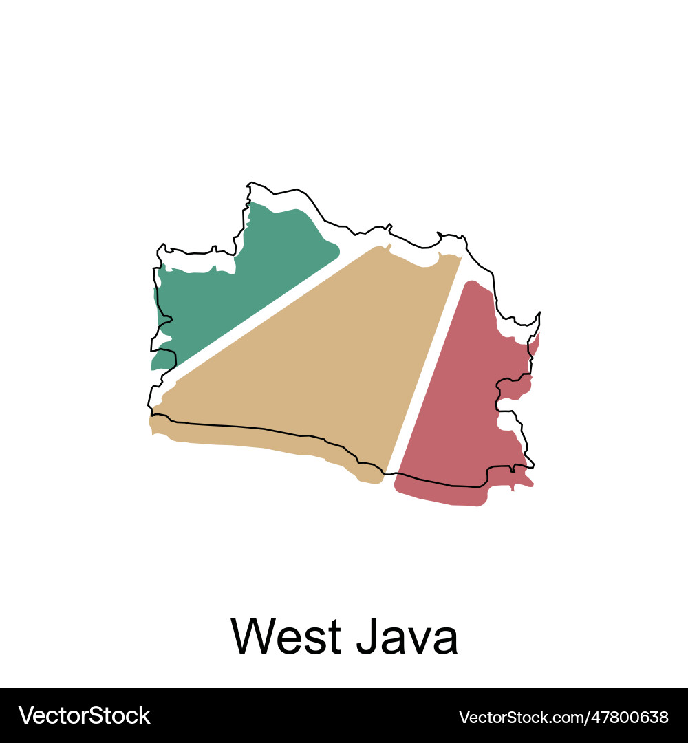 Map of west java design world international Map of west java design world international vector image