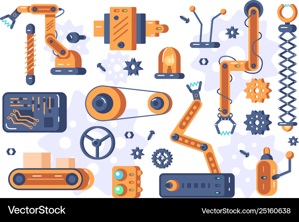 Mechanism parts set vector image