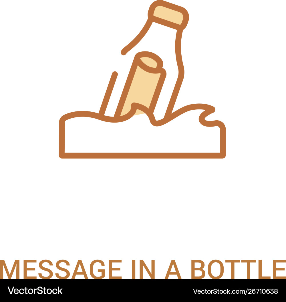 Message in a bottle concept 2 colored icon simple Message in a bottle concept 2 colored icon simple vector image
