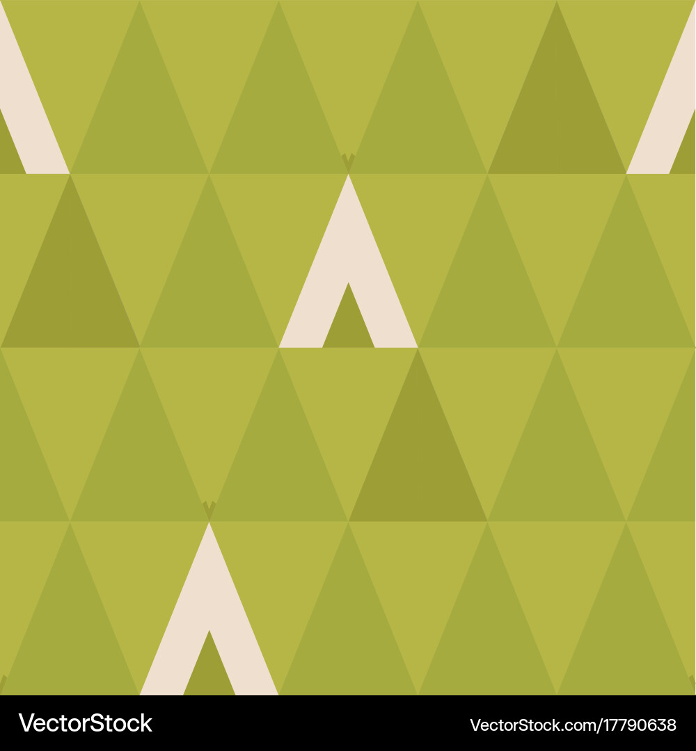 Minimal seamless pattern with trees and wigwams vector image