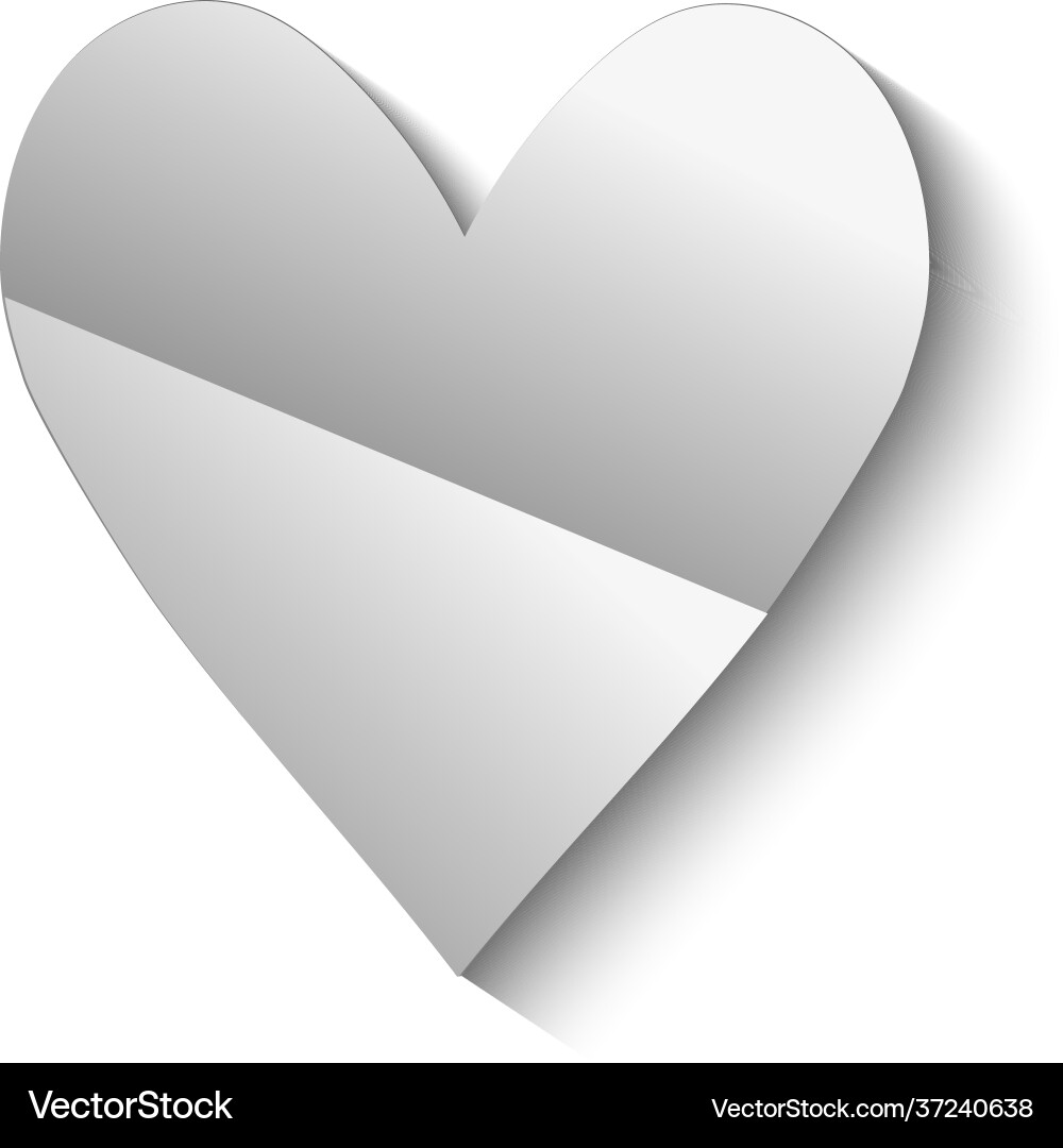 Monochrome minimal heart shape with shade effect Monochrome minimal heart shape with shade effect vector image