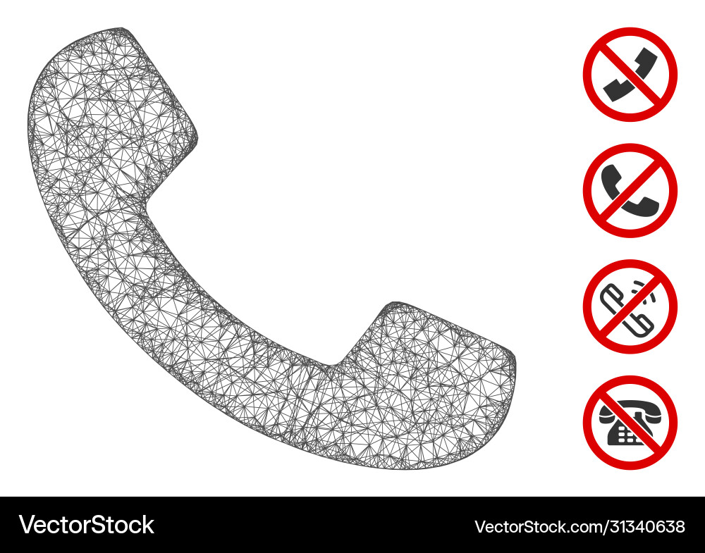 Phone receiver web mesh Phone receiver web mesh Vector Image