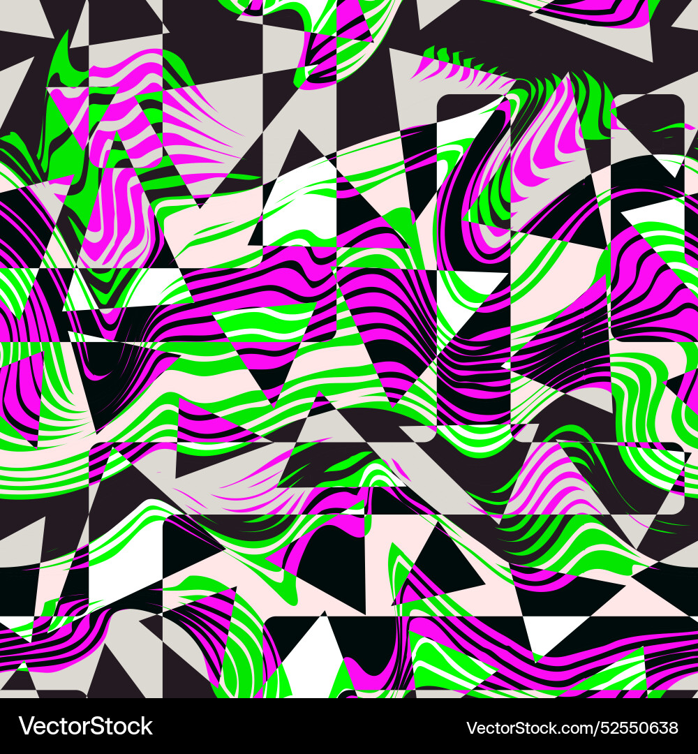 Psychedelic grid seamless pattern Psychedelic grid seamless pattern vector image