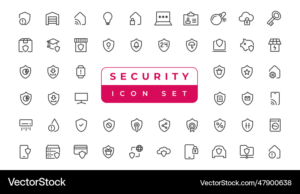 Security set of web icons in line style cyber Security set of web icons in line style cyber vector image
