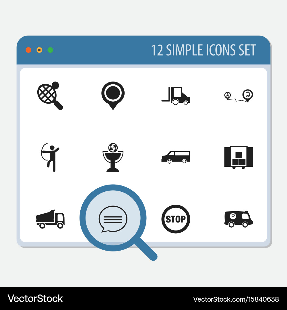 Set of 12 editable mixed icons includes symbols Vector Image