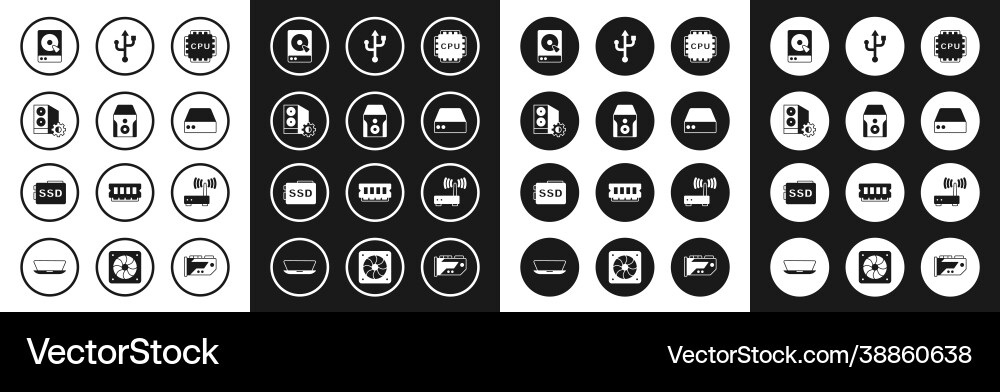 Set processor with cpu uninterruptible power Set processor with cpu uninterruptible power vector image