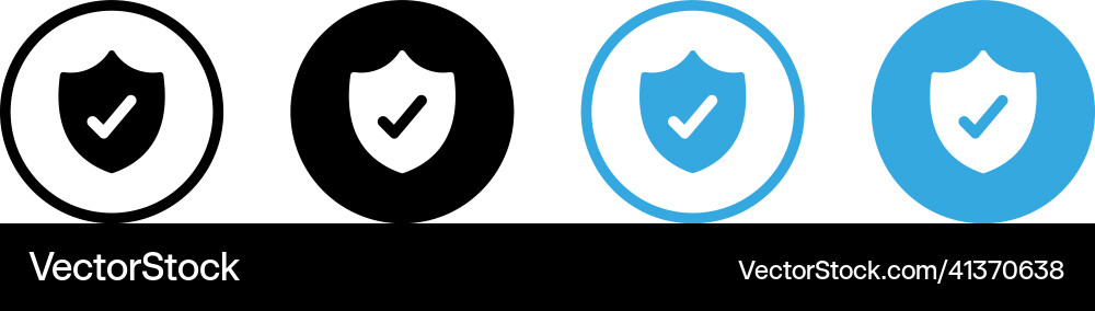 Shield check mark icon or security Vector Image