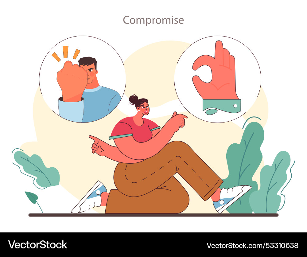 Soft skill development character with conflict Soft skill development character with conflict vector image