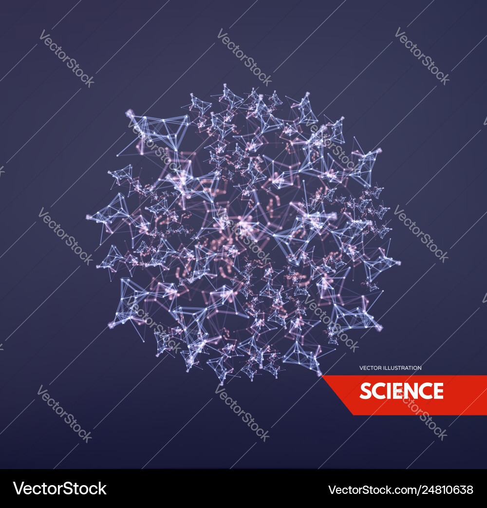 Sphere 3d connection structure technology Sphere 3d connection structure technology vector image
