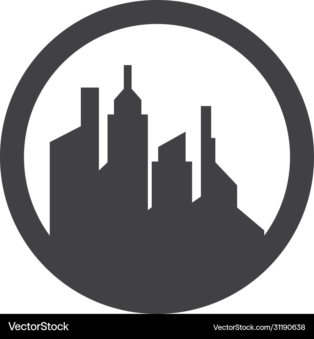 Stadt Skyline Silhouette Logo-Symbol Stadt Skyline Silhouette Logo-Symbol vektorbild