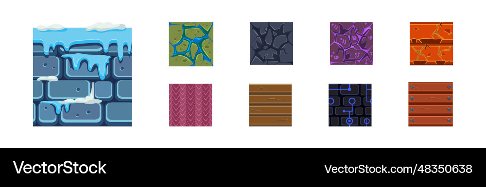 Textures for game platformers square icon Textures for game platformers square icon vector image