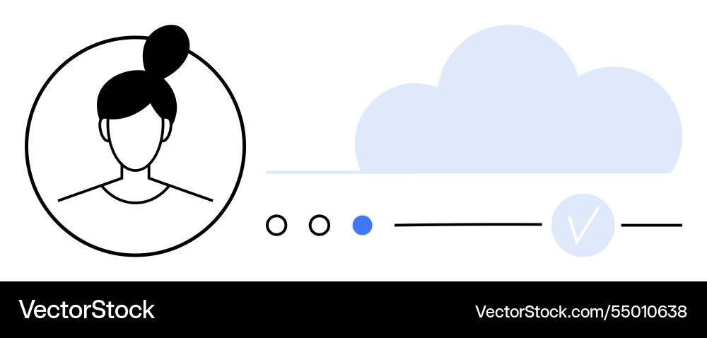 User profile with cloud synchronization progress User profile with cloud synchronization progress vector image