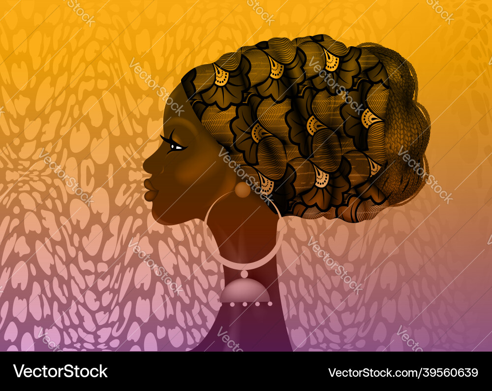 Afro hairstyle beautiful portrait african woman Afro hairstyle beautiful portrait african woman vector image