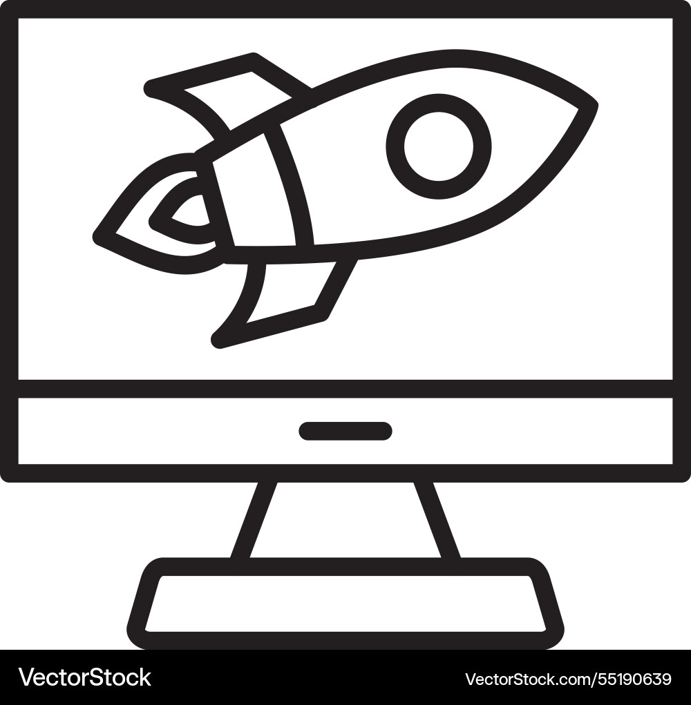 Computer line icon design Vector Image