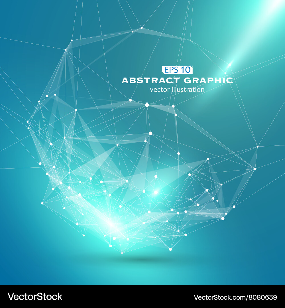 Dot line and surface consisting of abstract vector image