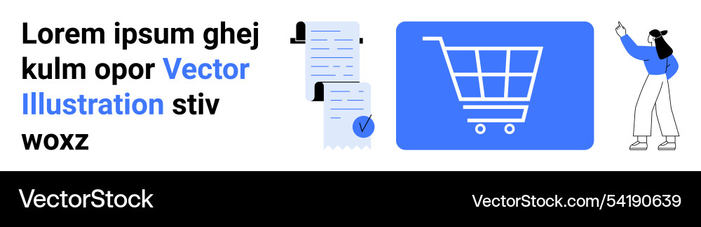 E-commerce and documentation concept with shopping E-commerce and documentation concept with shopping Vector Image