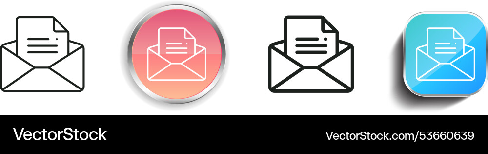 Email icon thin linear regular and button style vector image